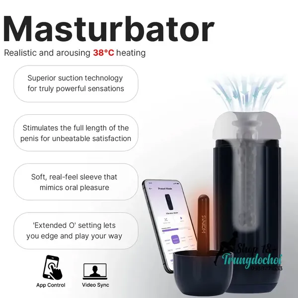 Svakom SAM NEO 2 PRO Máy Thủ Dâm Tự Động Rung Bú Sưởi Ấm Điều Khiển App
