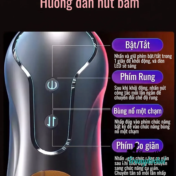Máy Thủ Dâm Tự Động Phantom Co Giãn 35mm, Rung Mạnh, Giọng Nói Tương Tác