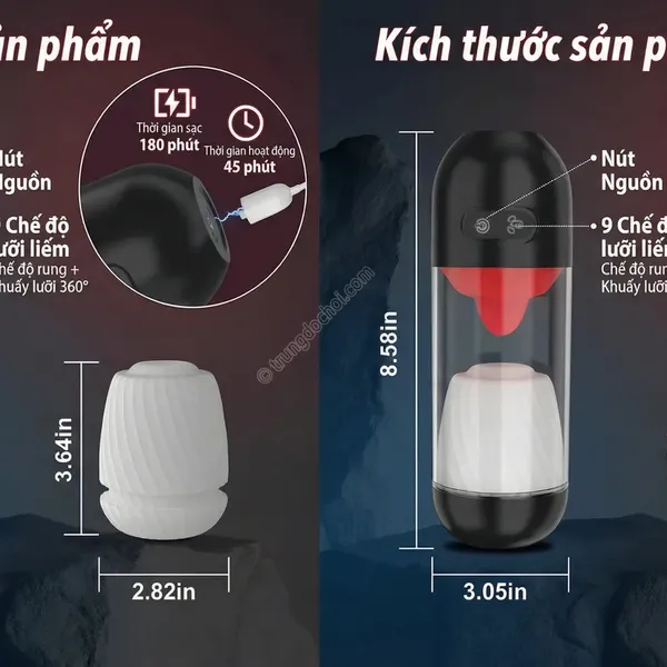 Máy Thủ Dâm Xoay 360° Kết Nối App Trải Nghiệm Cá Nhân Hoá Không Giới Hạn