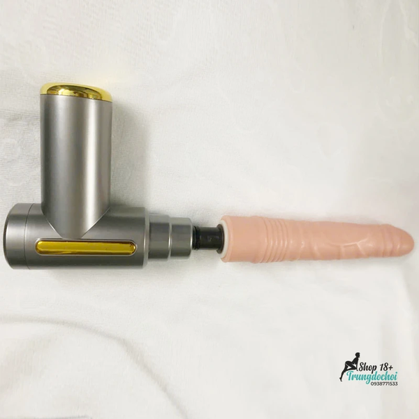 Súng Massage Đa Năng Gắn Đầu Dương Vật Giả - 6 Cấp Độ Thụt