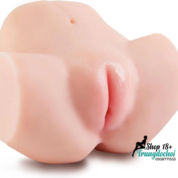 Mông Giả Bán Thân TPE 1.9kg Kênh Âm Đạo 12.2cm + Hậu Môn 11.9cm Độc Lập, Vân Gai 3D 