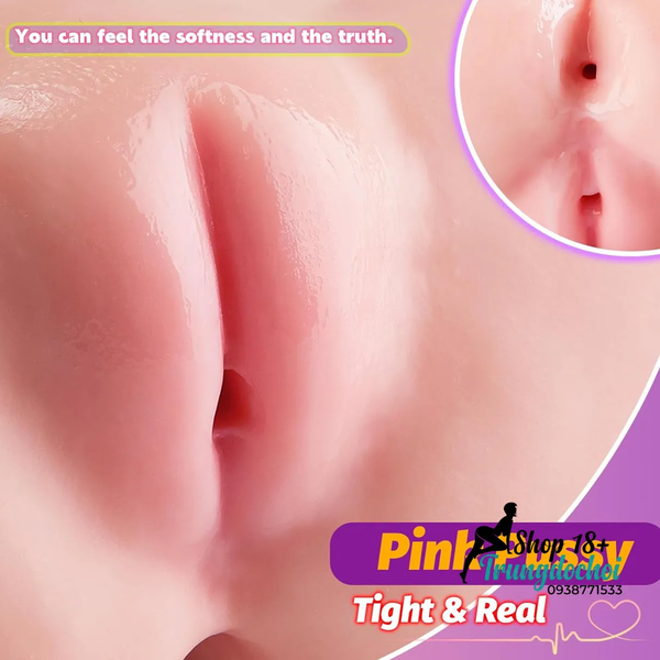 Mông Giả Bán Thân TPE 1.9kg Kênh Âm Đạo 12.2cm + Hậu Môn 11.9cm Độc Lập, Vân Gai 3D 