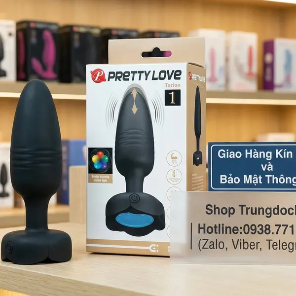 Nút Hậu Môn Rung Thụt Pretty Love Tarion: Đầu Thuôn Dễ Đưa Vào, Đế LED Phát Sáng 5 Màu Lung Linh
