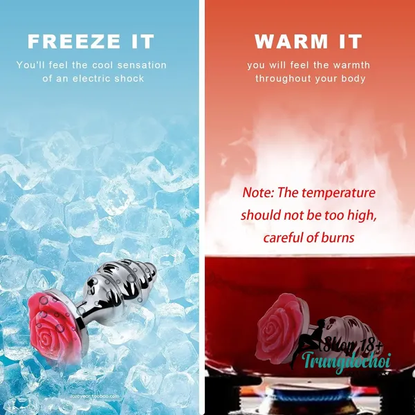 Phích Hậu Môn Inox Xoắn Đế Hoa – Anal Plug Kim Loại Kích Thích Điểm P Cho Nam