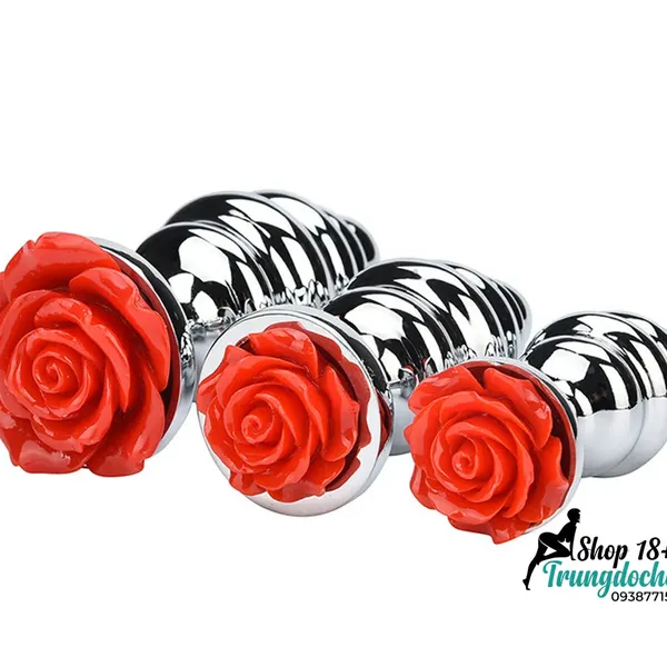 Phích Hậu Môn Inox Xoắn Đế Hoa – Anal Plug Kim Loại Kích Thích Điểm P Cho Nam