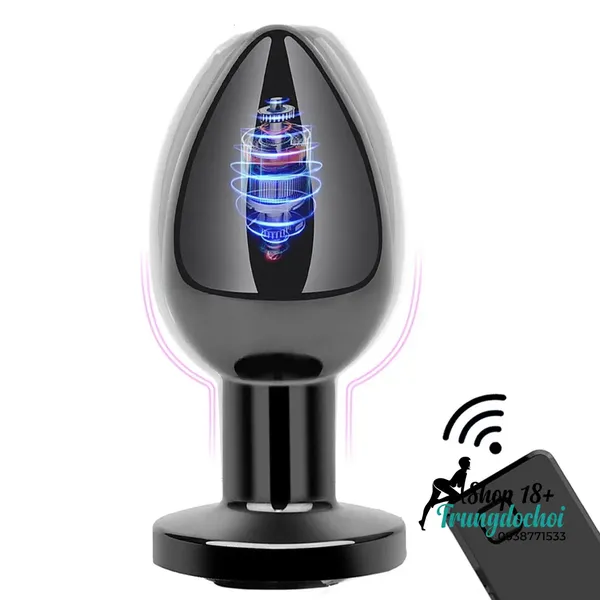 Phích Hậu Môn Inox Rung Đa Tần Điều Khiển Từ Xa Không Dây, Sạc USB