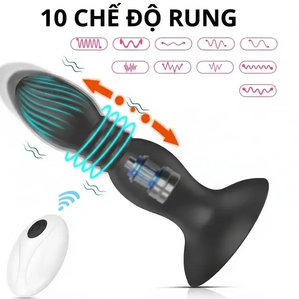 Plug Rung Thụt GS463 Máy Massage Tuyến Tiền Liệt Điều Khiển App Bluetooth