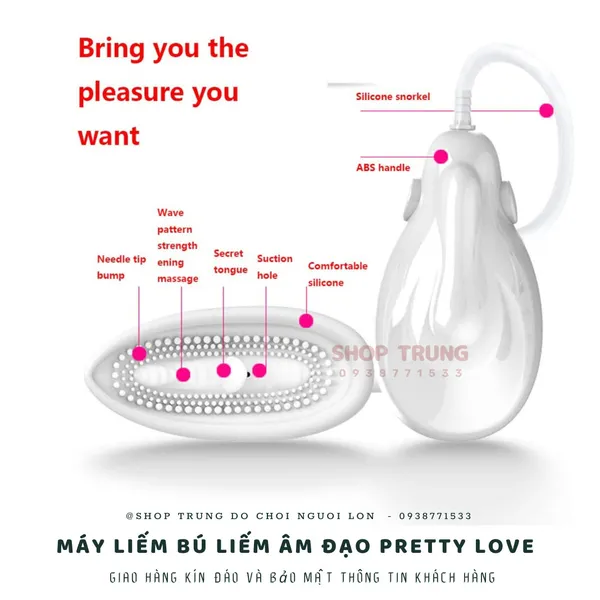 Máy liếm bú liếm âm đạo Pretty Love Suction Massage