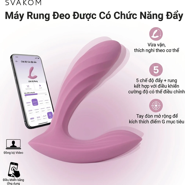 Svakom Erica Plus - Máy Rung Đeo Quần Lót, Động Cơ Kép Thụt Điểm G
