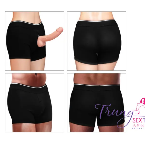 Quần Short Đeo Dương Vật Unisex Lovetoy Vải Cotton Co Giãn Cực Tốt