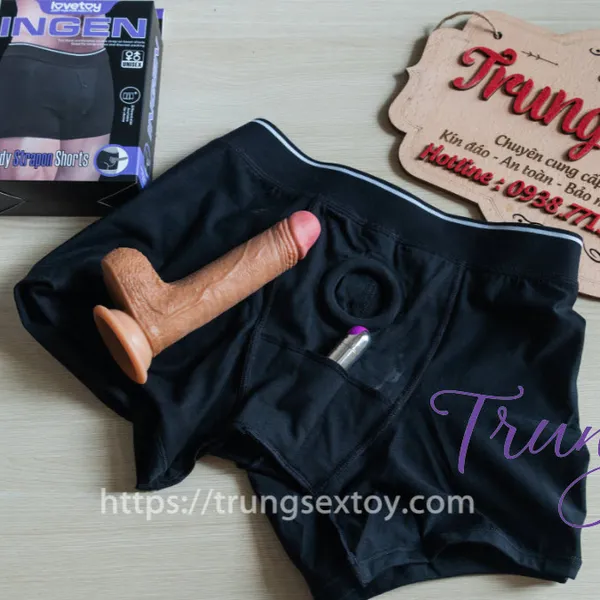 Quần Short Đeo Dương Vật Unisex Lovetoy Vải Cotton Co Giãn Cực Tốt