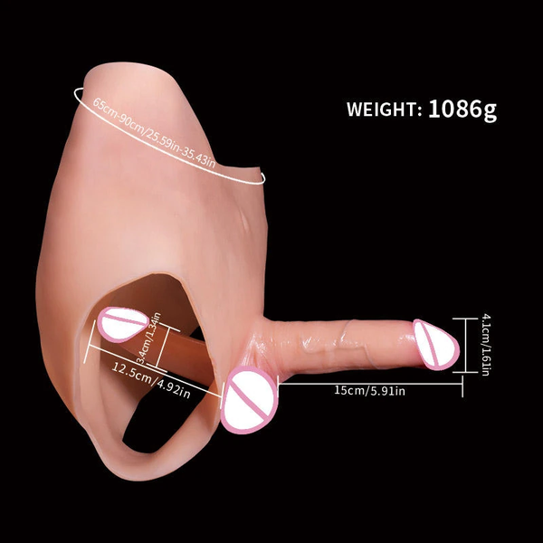 Quần Dương Vật Giả 2 Đầu Silicone Đúc Đặc, Hai Người Cùng Cảm Nhận Trong Một Nhịp