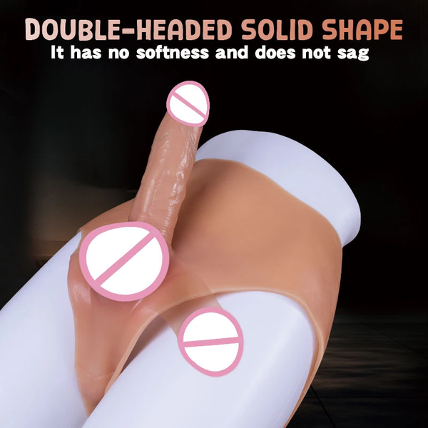 Quần Dương Vật Giả 2 Đầu Silicone Đúc Đặc, Hai Người Cùng Cảm Nhận Trong Một Nhịp