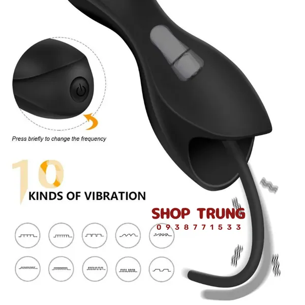 Que Rung Nong Niệu Đạo 2in1 Với 10 Chế Độ Rung Mạnh Mẽ