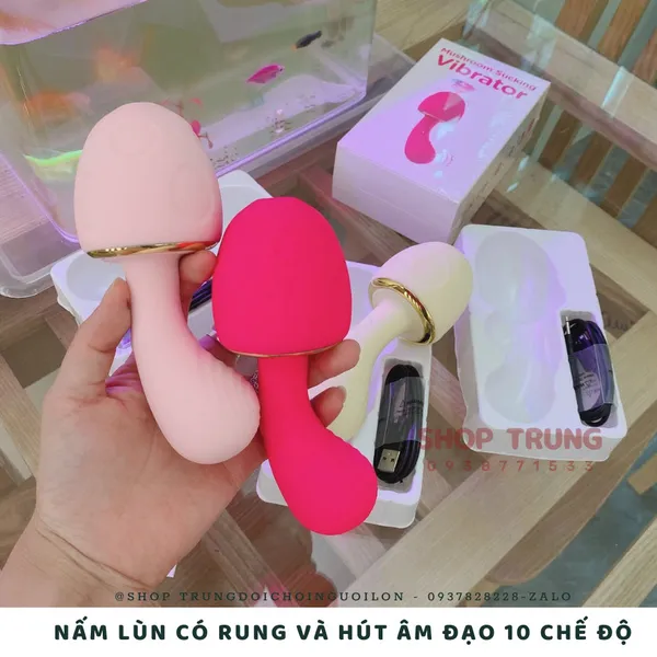 Nấm Lùn có Rung và Hút Âm Đạo 10 chế độ dành cho nữ