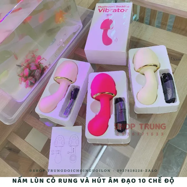 Nấm Lùn có Rung và Hút Âm Đạo 10 chế độ dành cho nữ