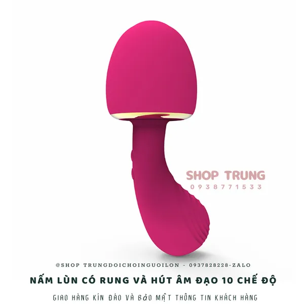 Nấm Lùn có Rung và Hút Âm Đạo 10 chế độ dành cho nữ