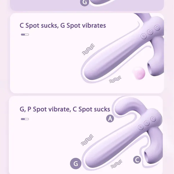 Dương Vật Giả Svakom Bernice 3 Đầu  Rung Hút 10 Chế Độ