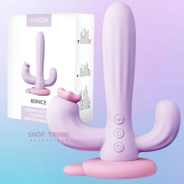 Dương Vật Giả Svakom Bernice 3 Đầu  Rung Hút 10 Chế Độ