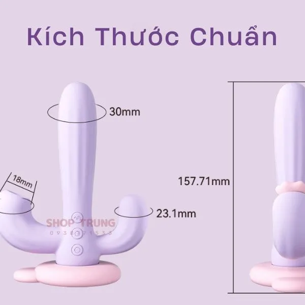 Dương Vật Giả Svakom Bernice 3 Đầu  Rung Hút 10 Chế Độ