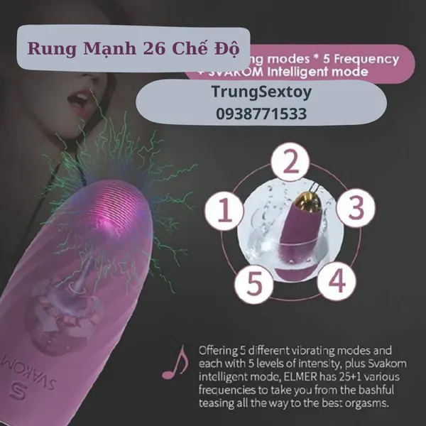 Trứng Rung Svakom Elmer Thiết Kế Nhỏ Gọn Rung Đa Tần Số Không Ồn