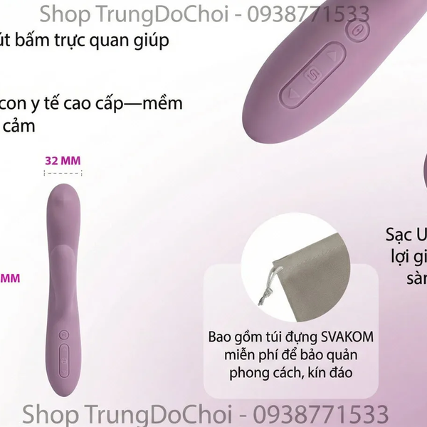 Svakom Trysta Neo Máy Rung Thỏ Bi Lăn Kích Thích Điểm G & Âm Vật Cùng Lúc