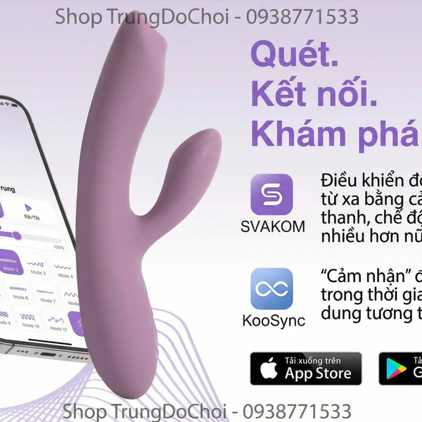 Svakom Trysta Neo Máy Rung Thỏ Bi Lăn Kích Thích Điểm G & Âm Vật Cùng Lúc
