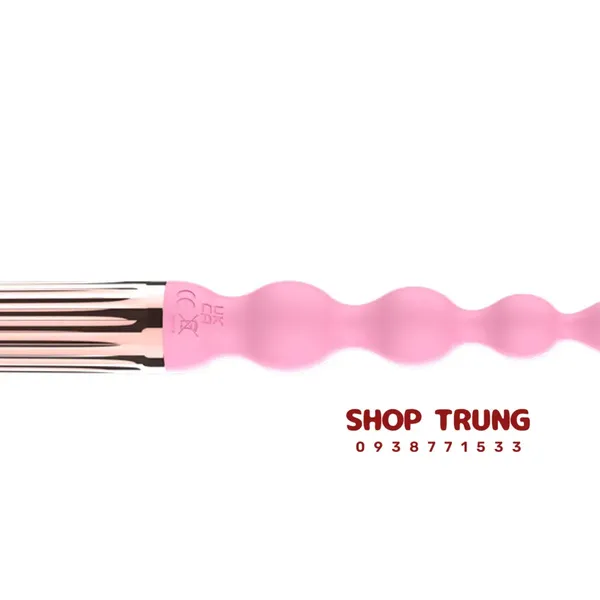 Thanh Rung Chuỗi Hạt Silicone Hồng  Kích Thích Tăng Tiến Với 10 Chế Độ Rung