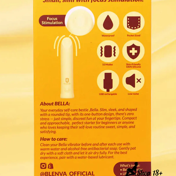 Thanh Rung Mini Blenva Bella Nhỏ Như Thỏi Son, Tập Trung Kích Thích Âm Vật