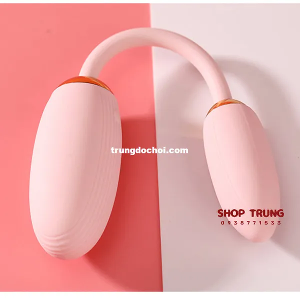 Trứng Rung Tình Yêu Điều Khiển Từ Xa Silicon An Toàn Hai Đầu Bẻ Cong 10 Chế Độ Rung 
