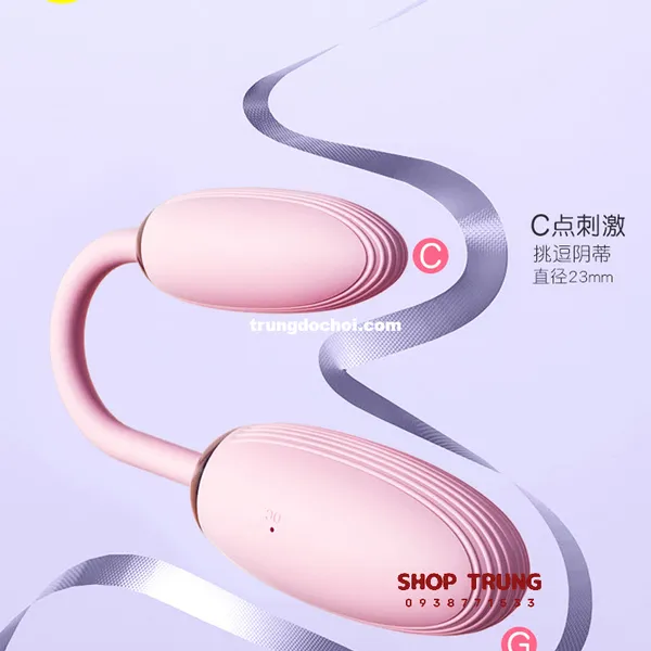 Trứng Rung Tình Yêu Điều Khiển Từ Xa Silicon An Toàn Hai Đầu Bẻ Cong 10 Chế Độ Rung 