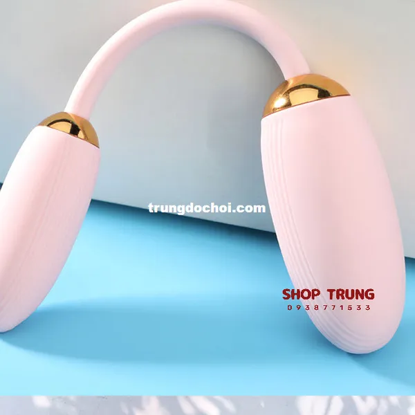 Trứng Rung Tình Yêu Điều Khiển Từ Xa Silicon An Toàn Hai Đầu Bẻ Cong 10 Chế Độ Rung 