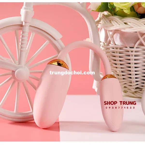 Trứng Rung Tình Yêu Điều Khiển Từ Xa Silicon An Toàn Hai Đầu Bẻ Cong 10 Chế Độ Rung 