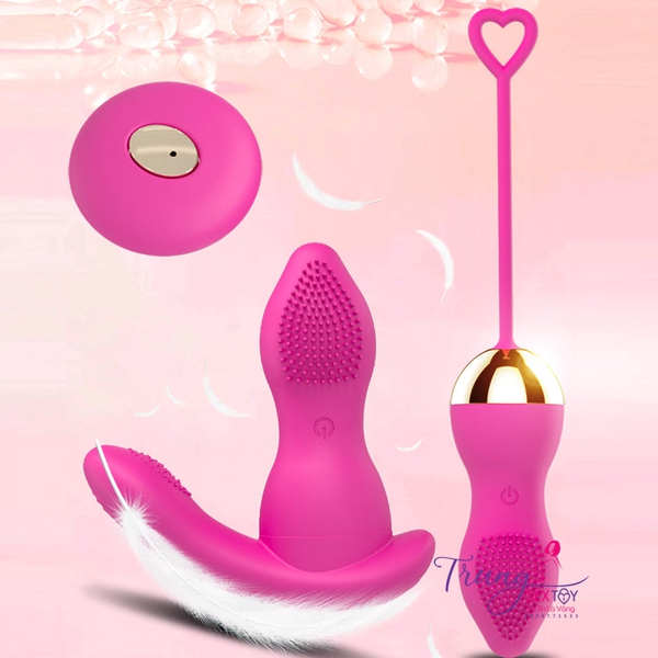 Trứng Rung Tình Yêu 2 Trong 1 Rung 7 Chế Độ Điều Khiển Từ Xa