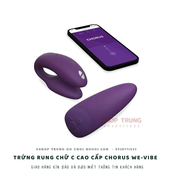 Trứng rung chữ C điều khiển từ xa cao cấp We-Vibe Chorus