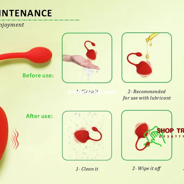 Trứng Rung Điều Khiển Từ Xa Hình Trái Dâu Chât Liệu Tốt 9 Chế Độ Rung