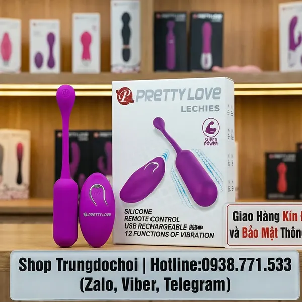 Trứng Rung Pretty Love Lechies: Rảnh Tay Hoàn Toàn, 12 Chế Độ, Remote Không Dây Chỉ 890K