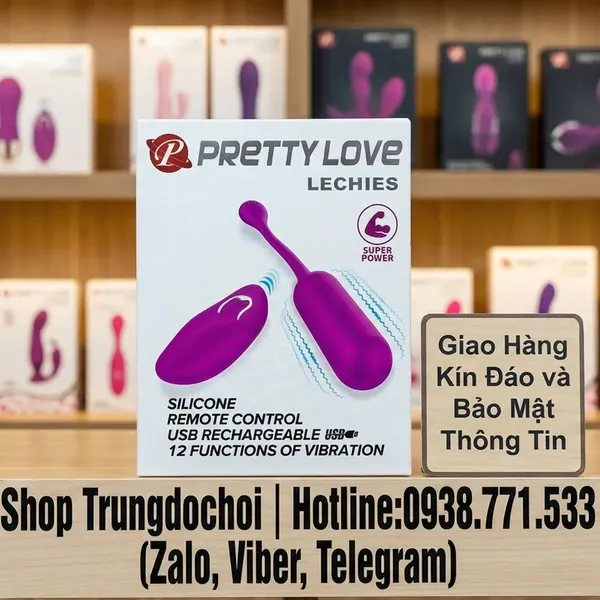 Trứng Rung Pretty Love Lechies: Rảnh Tay Hoàn Toàn, 12 Chế Độ, Remote Không Dây Chỉ 890K