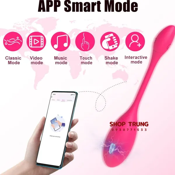 Trứng Rung Mignon 9 Chế Độ Rung và 3 Chế Độ Sốc Điện Điều Khiển Qua App