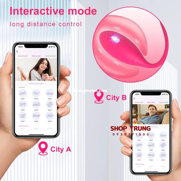Trứng Rung Mignon 9 Chế Độ Rung và 3 Chế Độ Sốc Điện Điều Khiển Qua App