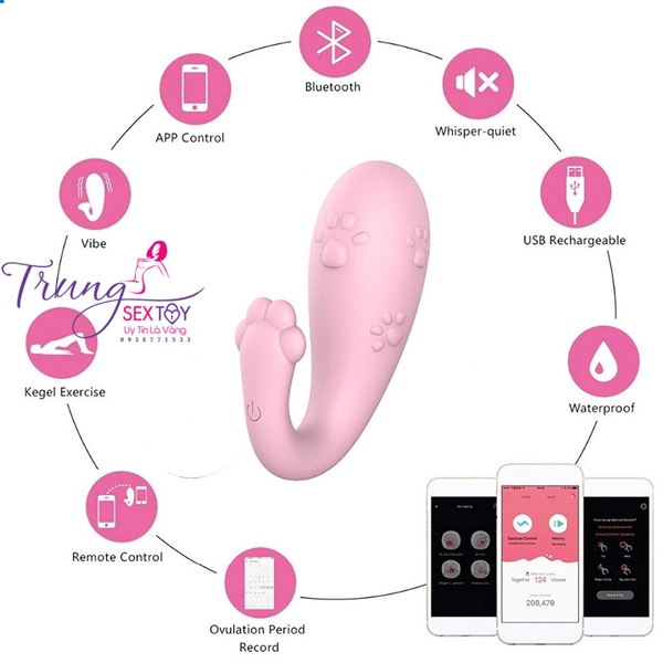Trứng rung tình yêu không dây điều khiển bằng điện thoại Miao 