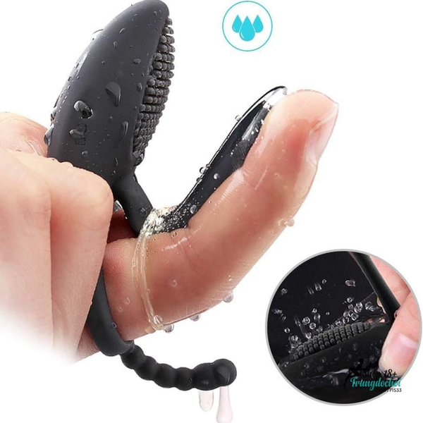Vòng Đeo Dương Vật Rung Lưỡi Liếm Sạc USB —7 Chế Độ, Chống Nước