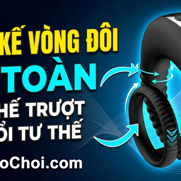 Vòng Đeo Dương Vật Kép Silicone Co Giãn 10 Chế Độ Rung