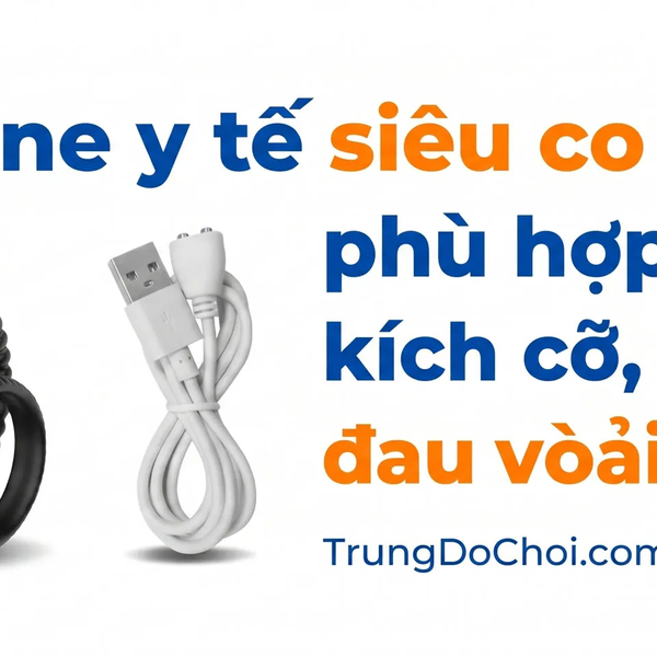 Vòng Đeo Dương Vật Kép Silicone Co Giãn 10 Chế Độ Rung