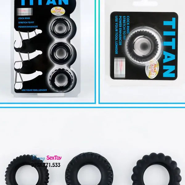 3 VÒNG ĐEO DƯƠNG VẬT TITAN CHỐNG XUẤT TINH SỚM