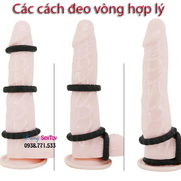 3 VÒNG ĐEO DƯƠNG VẬT TITAN CHỐNG XUẤT TINH SỚM