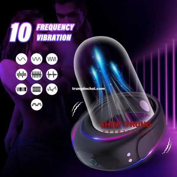 Vòng đeo dương vật có rung 10 tần số 2024