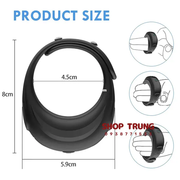 Vòng đeo dương vật có rung 10 tần số 2024