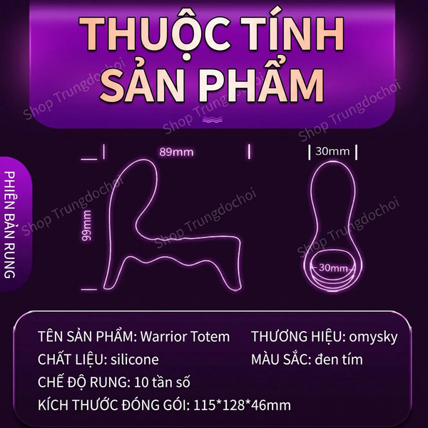 Vòng Rung Đôi Omysky Song Khóa Remote Điều Khiển, 10 Chế Độ Rung