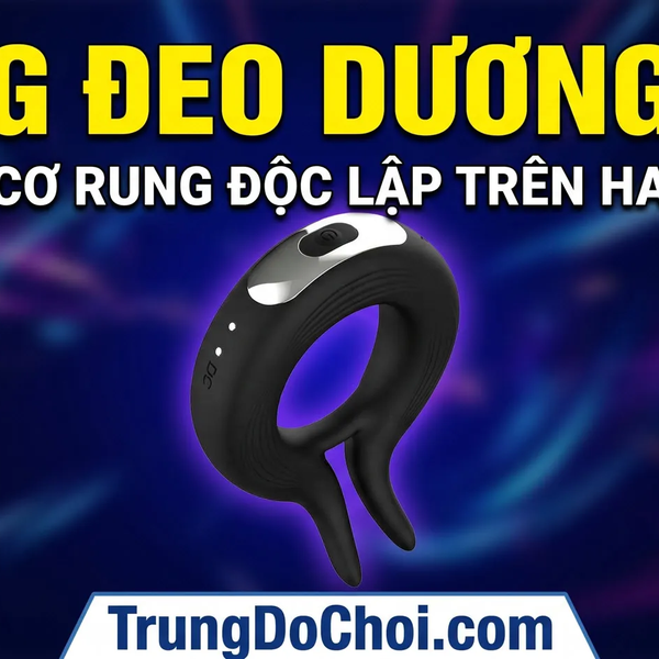 Vòng Rung Đôi Kích Thích Âm Vật 10 Chế Độ Sạc Từ Tính